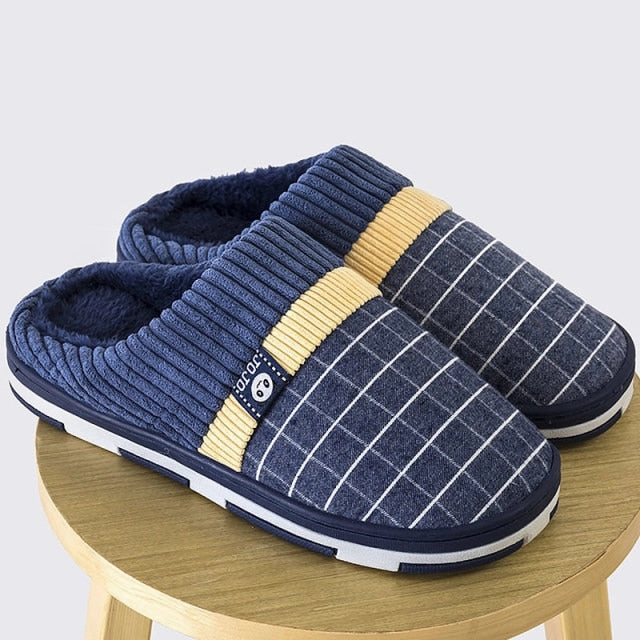 2020 Men Slippers New Warm  Men's Slippers Short Plush Flock Home Slippers for Men Hard-wearing Non-slip Sewing Soft Male Shoes Childrens Slippers Target