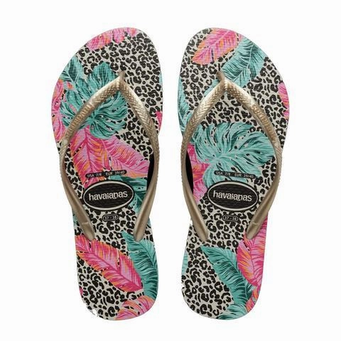4144235 - KID'S SLIM ANIMAL FLORAL SANDAL BEIGE Flip And Flop