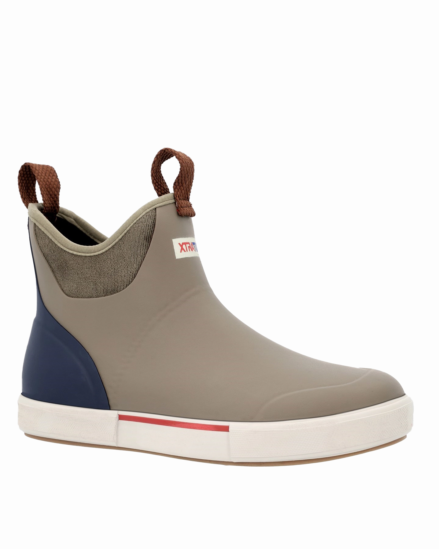 6" Ankle Deck Boots Vintage in Black & Beige Allen Boots