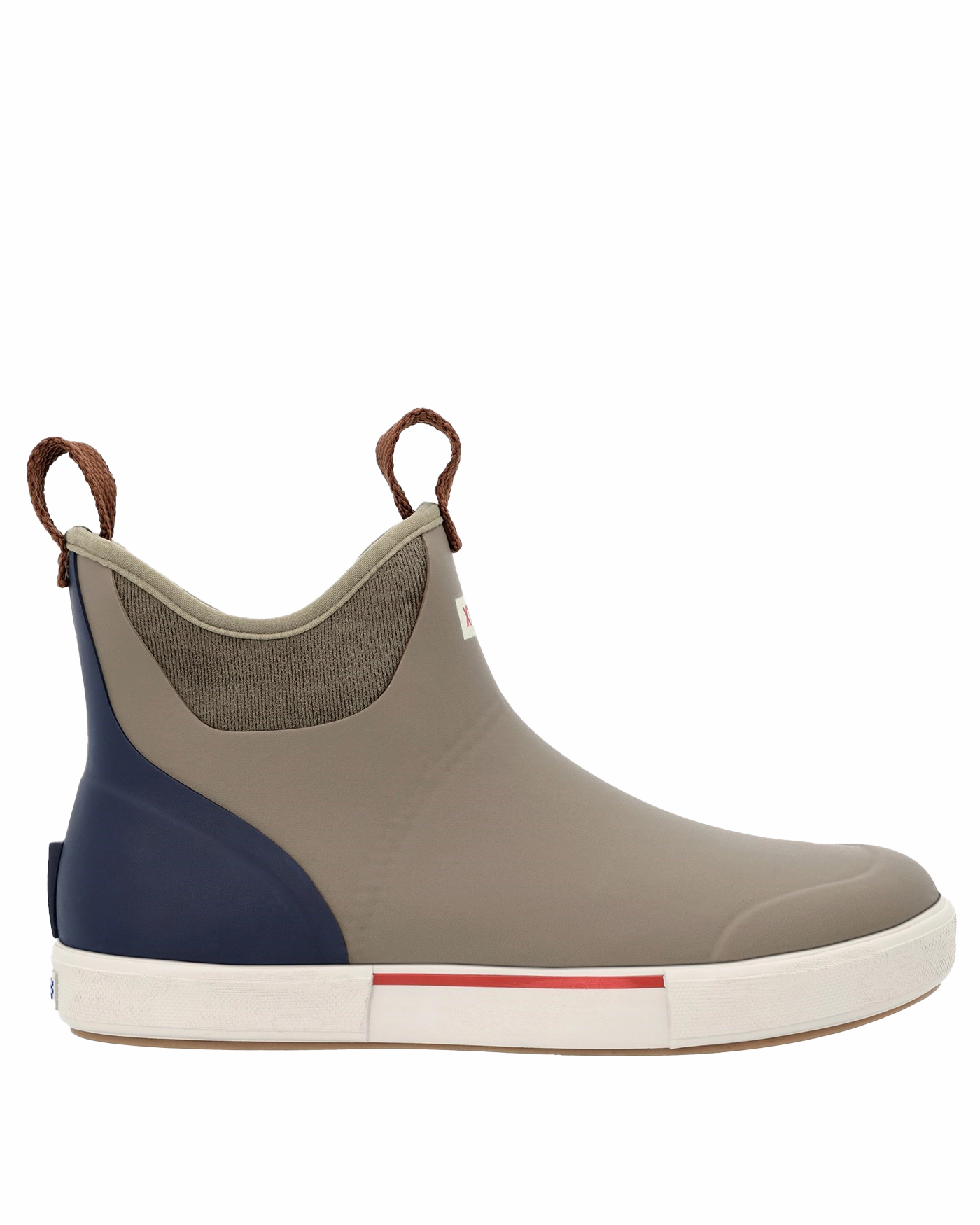 6" Ankle Deck Boots Vintage in Black & Beige Lightweight Walking Boots