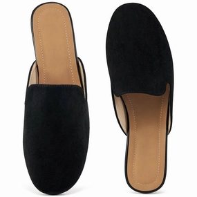 Ablanczoom Mules for Women Suede Clogs: Comfortable Slip On Women Flats Backless Slides Loafers Womens Mules Underpronation Walking Shoes