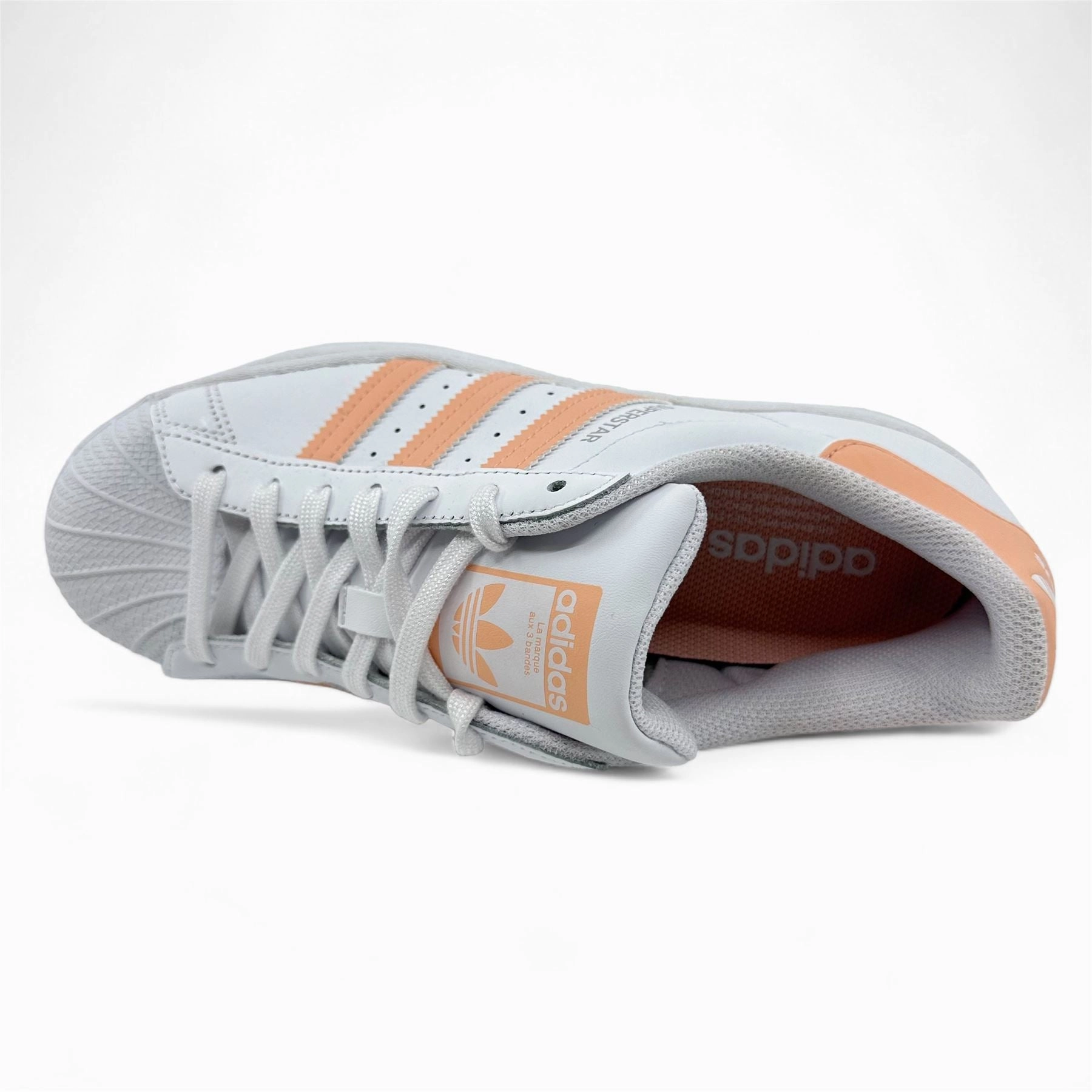 Adidas Superstar White Haze Coral Kids Size 7 Athletic Sneaker Best Shoes For Walking With Shin Splints