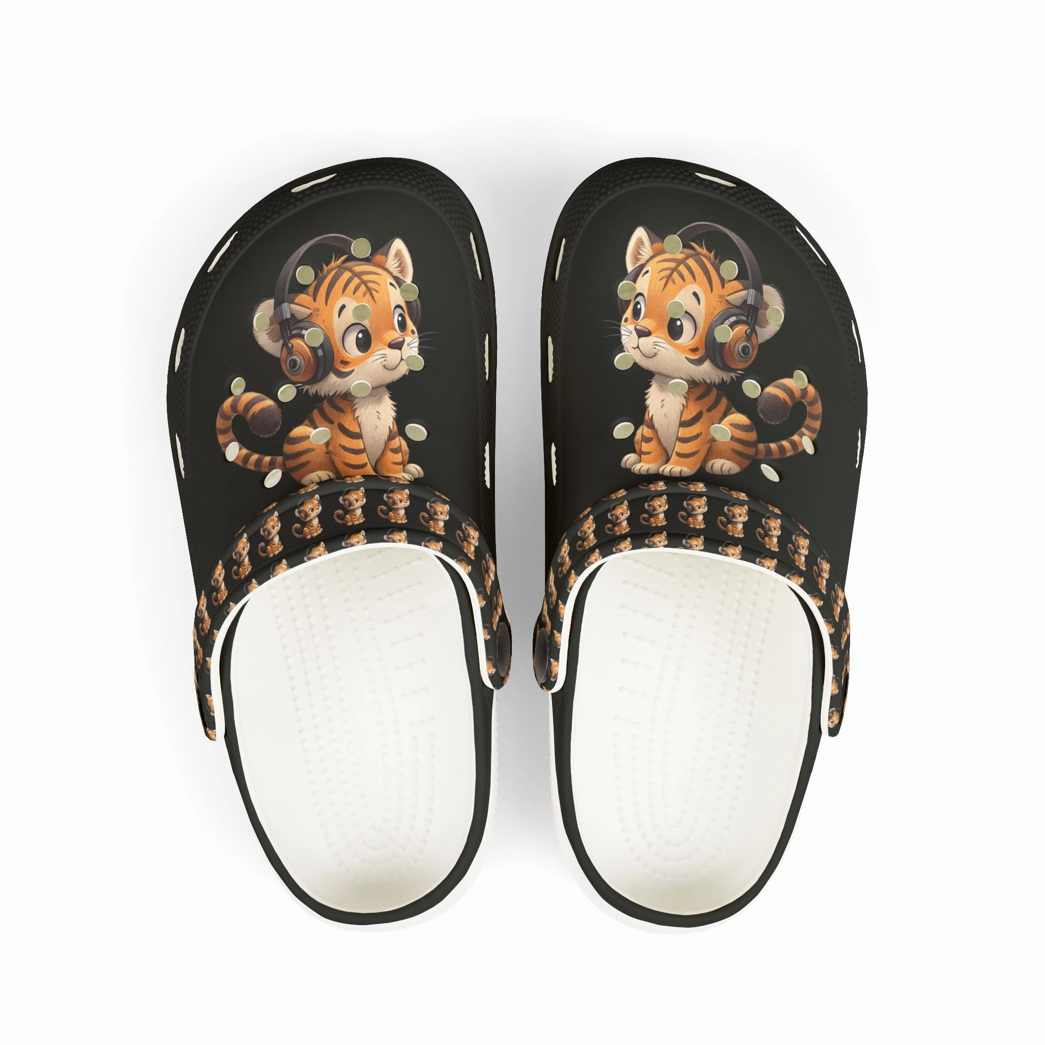 Adorable Kid's Tiger Clogs, Cute Animal Clogs, Comfortable Summer Footwear, Perfect for Playtime, Great for Gifts Lowdown Sandals
