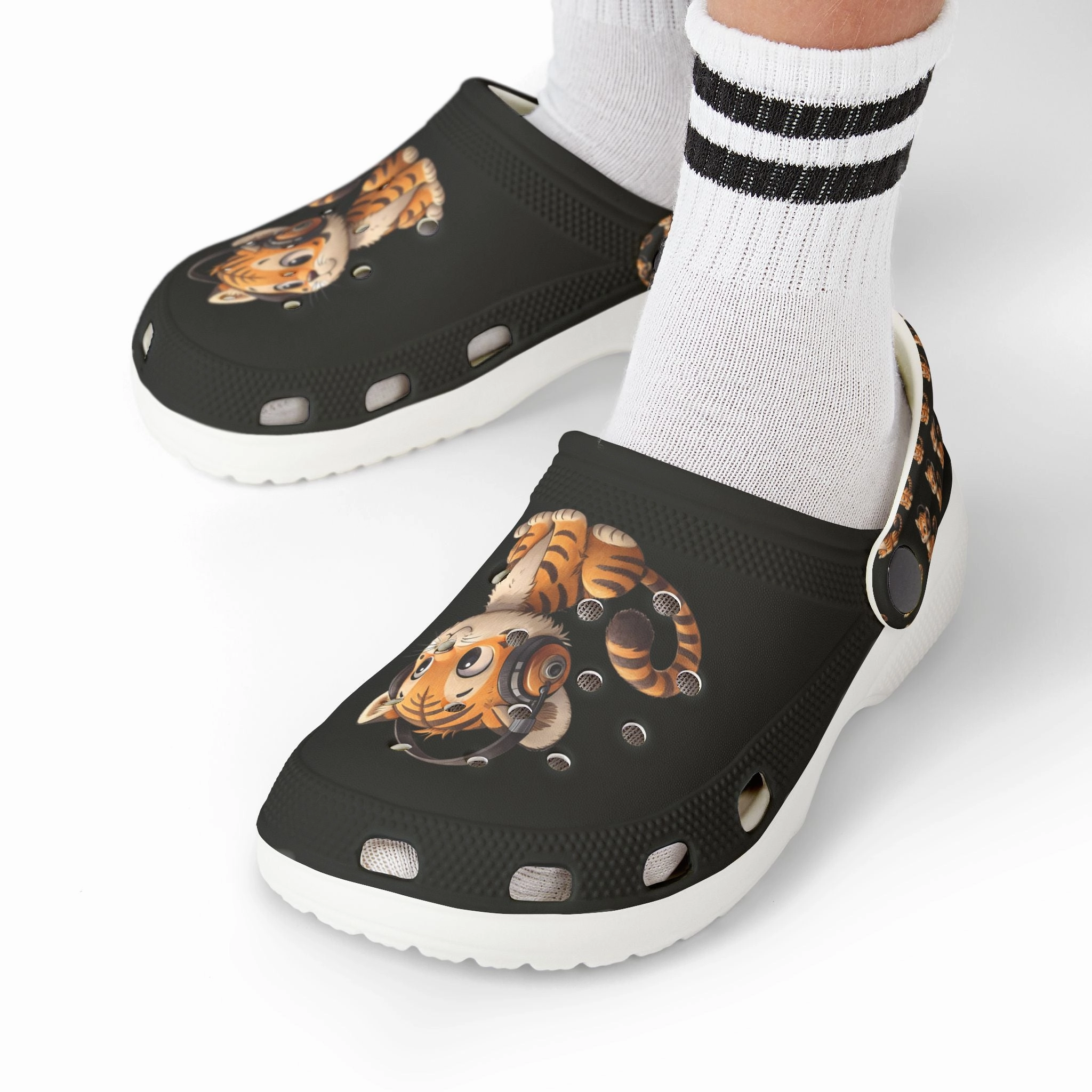 Sandals Saint Vincent Adorable Kid's Tiger Clogs, Cute Animal Clogs, Comfortable Summer Footwear, Perfect for Playtime, Great for Gifts