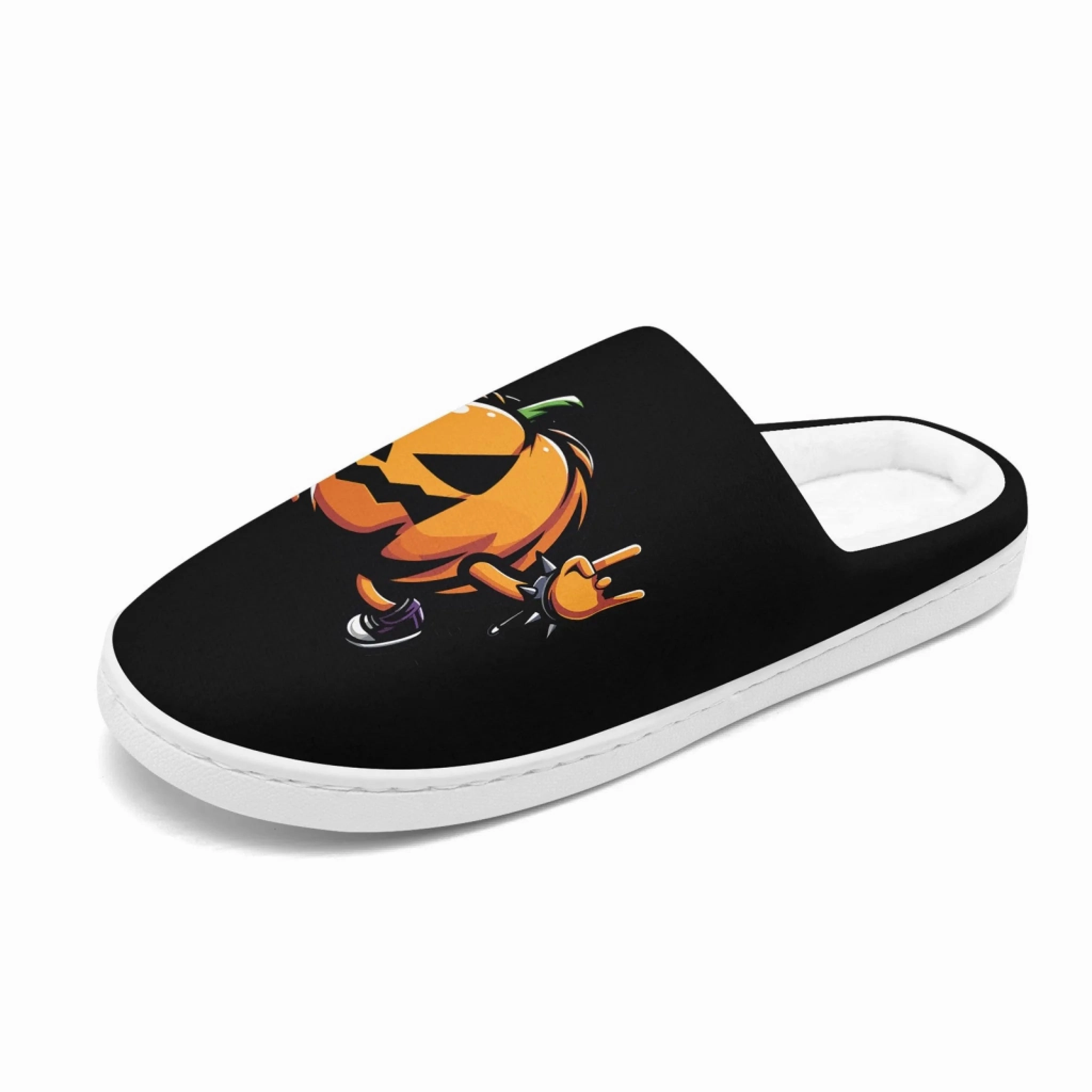 Toponepod Halloween Pumpkin Slippers | Personalized with Name Logo | Halloween gift Slip Pink Fluffy