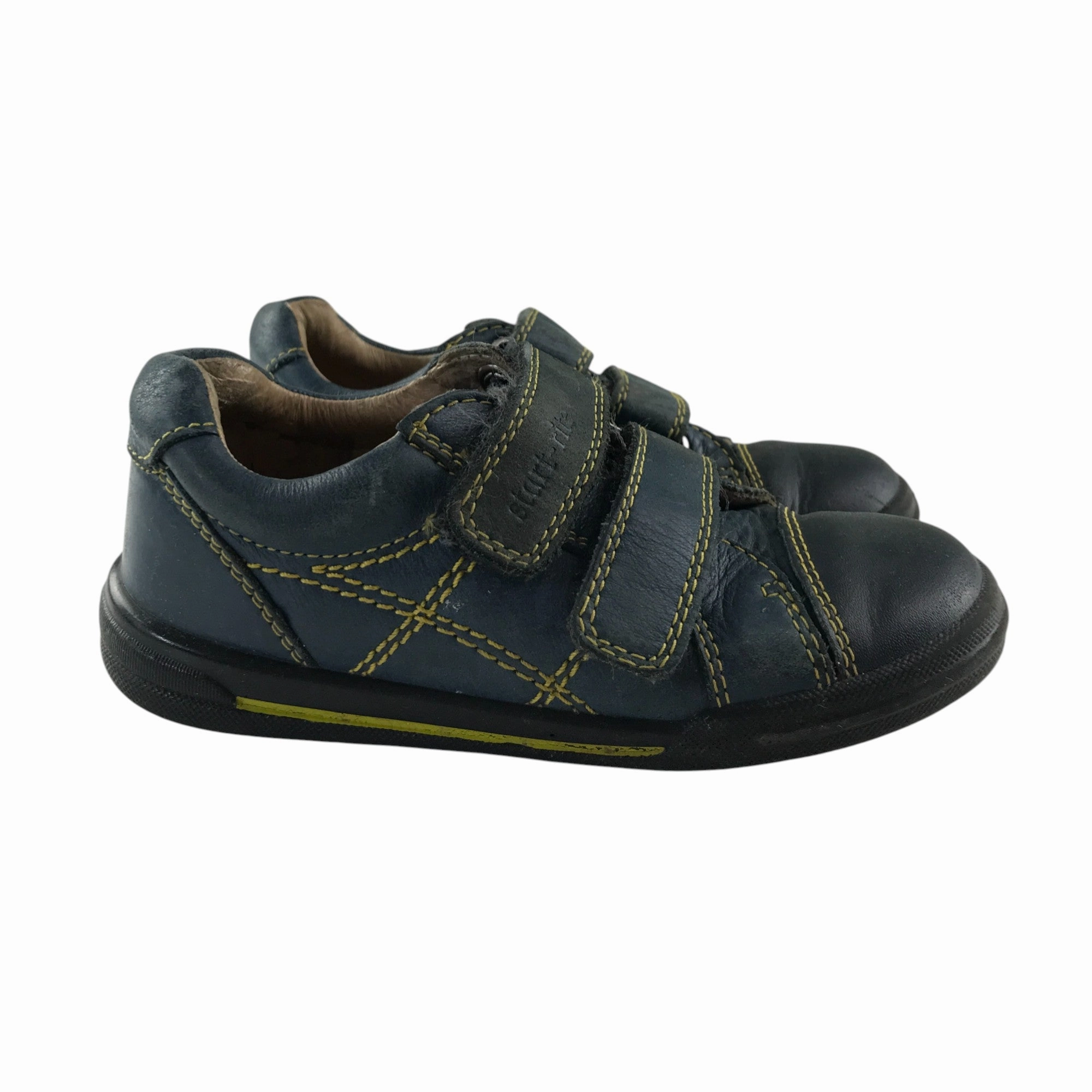 Start-rite trainers shoe size 8F junior navy with yellow stitching With Good Arch Support Walking