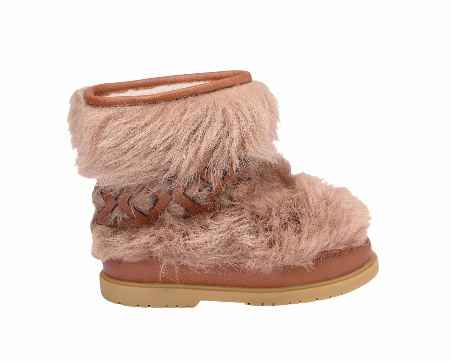 Keiza Boots | Beige Sheep Wool Mens Rain Boots