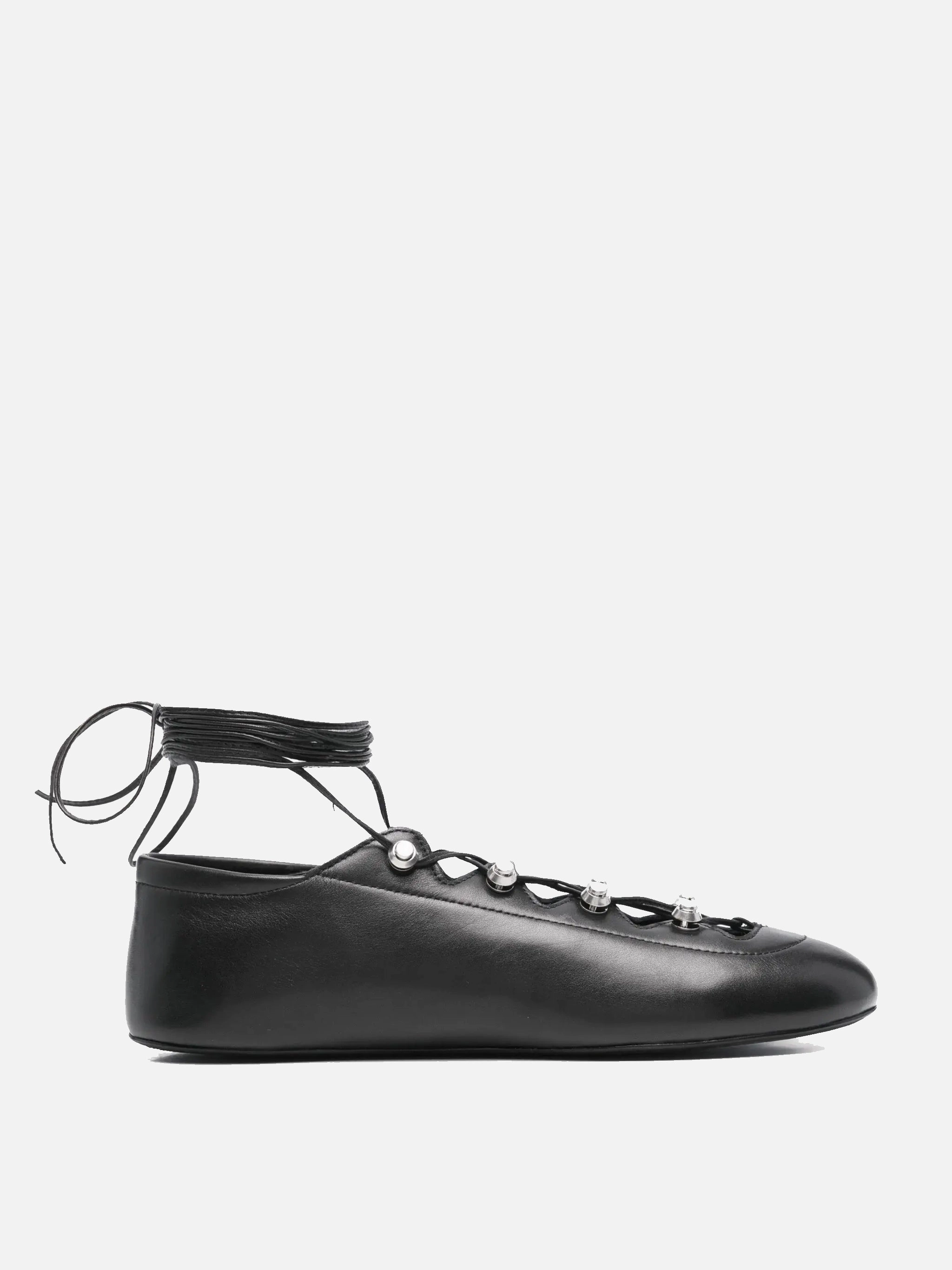 Top Basketball Shoes For Flat Feet ALEXANDER WANG - Women Vyollette Lace Up Flat Sneakers