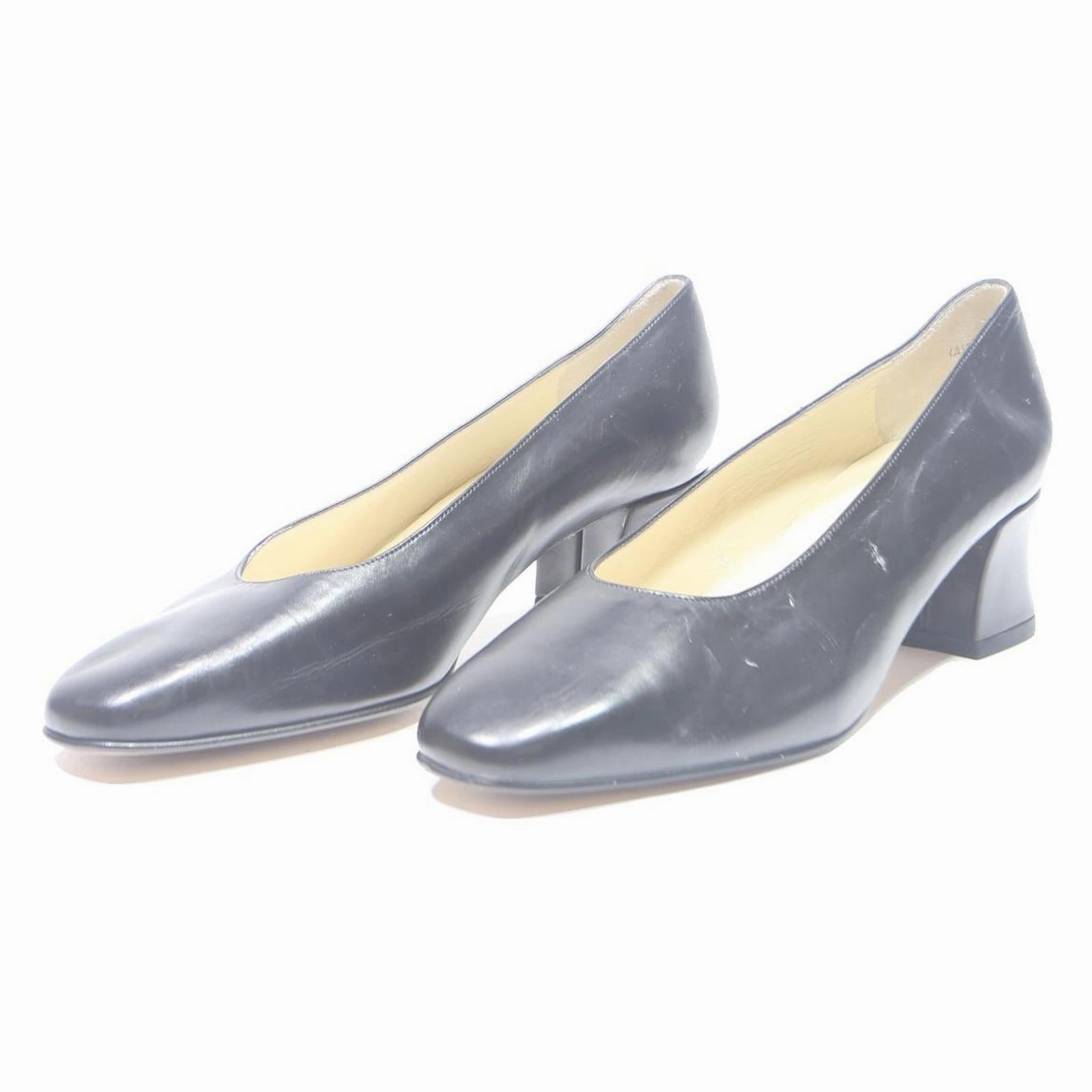 Bondage With Heels BALLY Womens Classic Leather Court Shoes Black UK 5.5 Elegant Formal Footwear