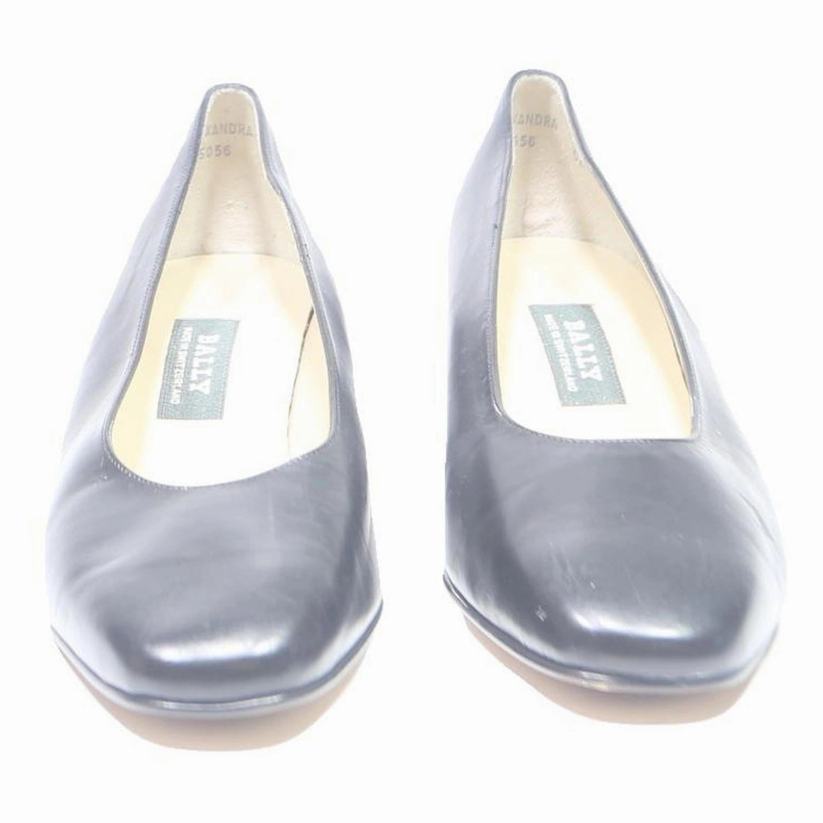 High Heeled Lesbians BALLY Womens Classic Leather Court Shoes Black UK 5.5 Elegant Formal Footwear