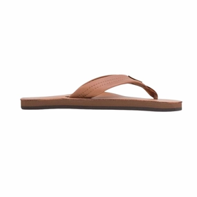 Rainbow Sandals Women's Single Layer Leather Flip Flops  Wide Strap, Tan/Brown Nautica Flip Flops