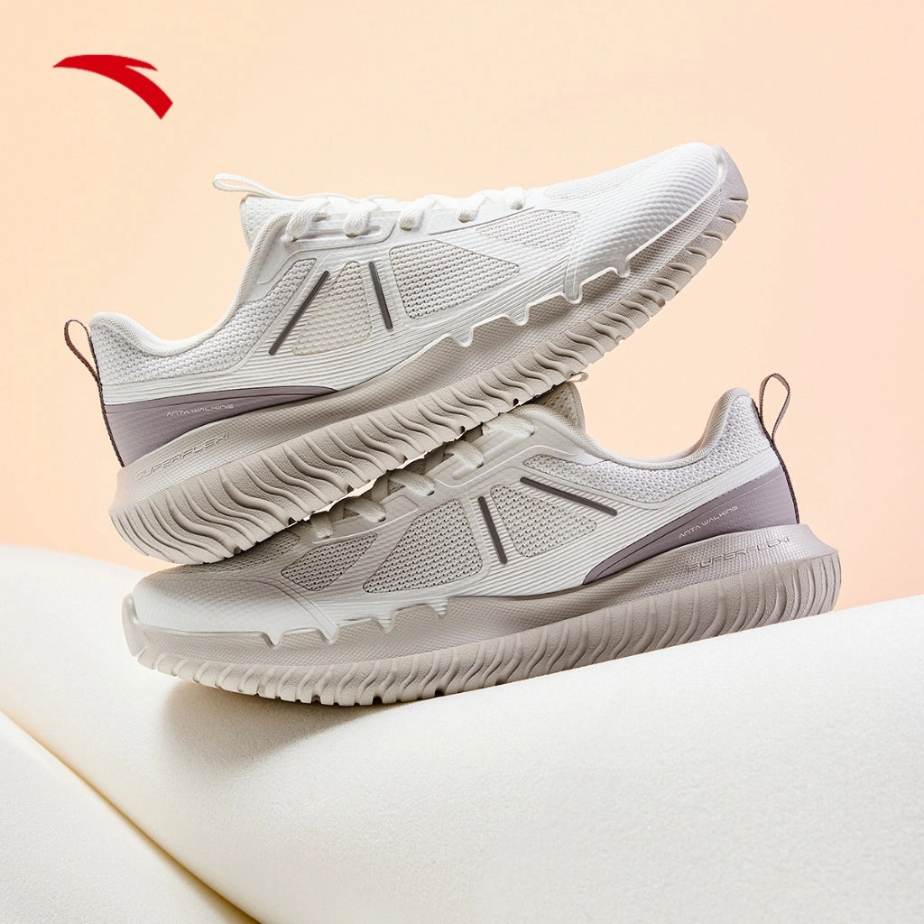 Walking Shoes Stability ANTA Women Basic walking CROSS-TRAINING SHOES 1224C7793-2 -White/Magic Carpet Grey (Kasut Sukan)