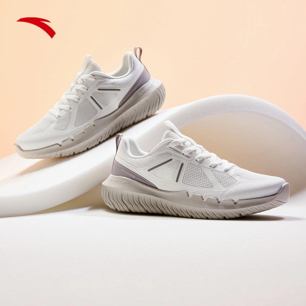 ANTA Women Basic walking CROSS-TRAINING SHOES 1224C7793-2 -White/Magic Carpet Grey (Kasut Sukan) Travel Walking