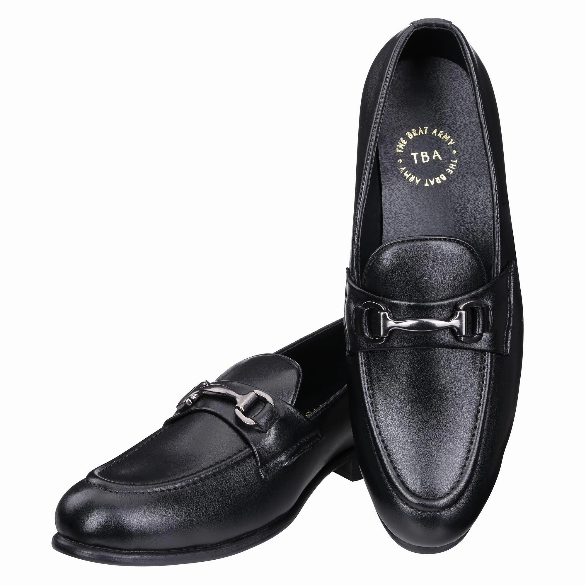 Slip On Smeakers The Brat Army St.James Black Buckle Loafers