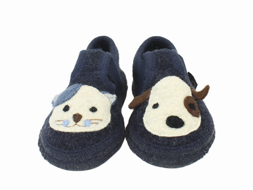 Oooh Geez Slippers Haflinger Children's slippers Pets Blue