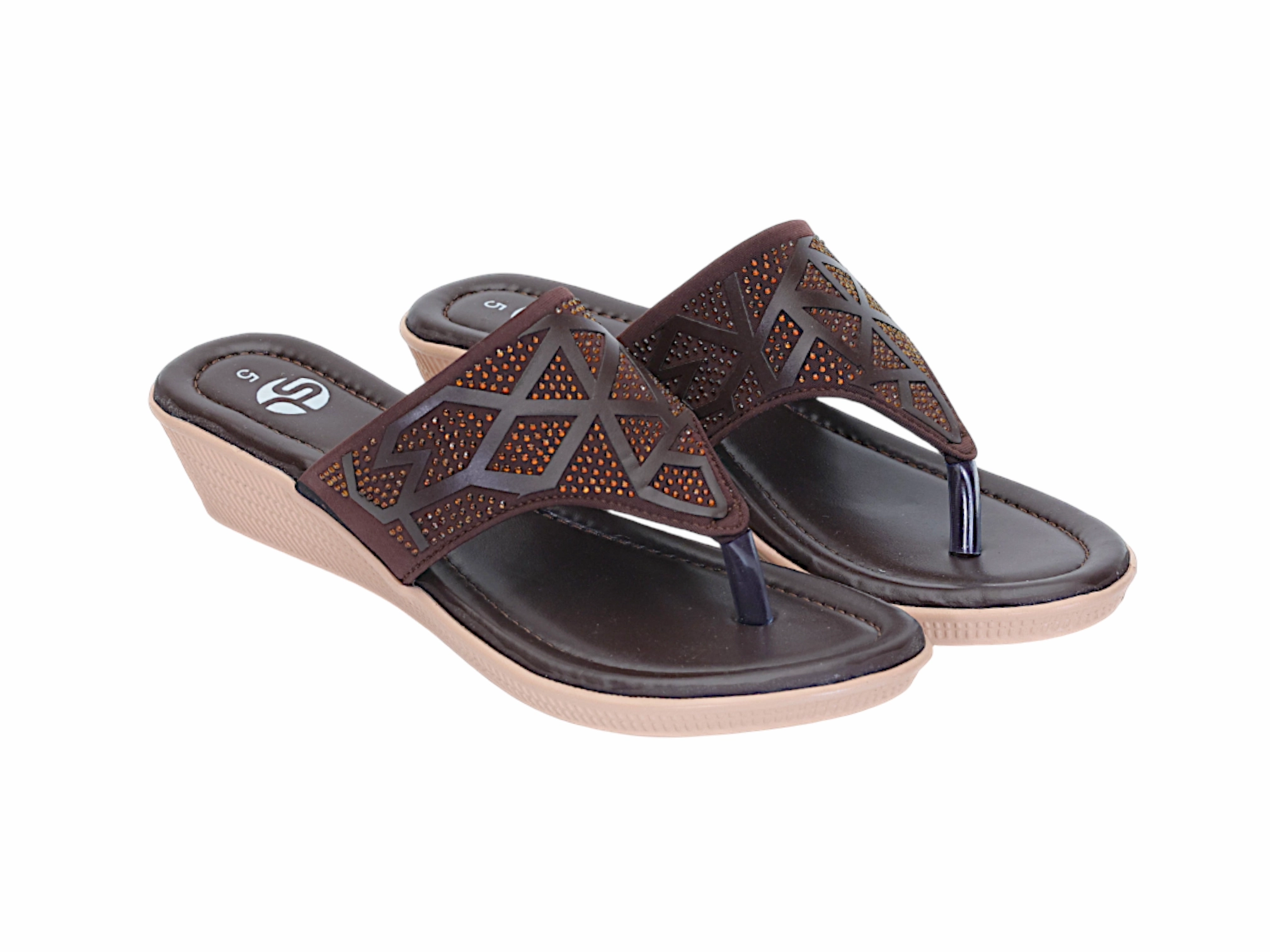 Ladies Fancy Chappal 34333 Flat Shoe Polish