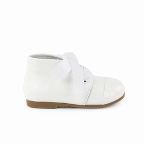 Amelia Patent Leather Lace-up Booties Snakeskin Knee High Boots