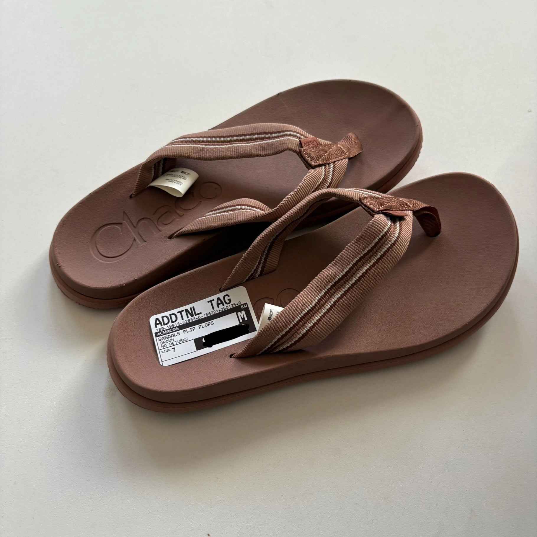 Sandals Flip Flops By Chacos In Brown, Size: 7 Plastic Free Flip Flops