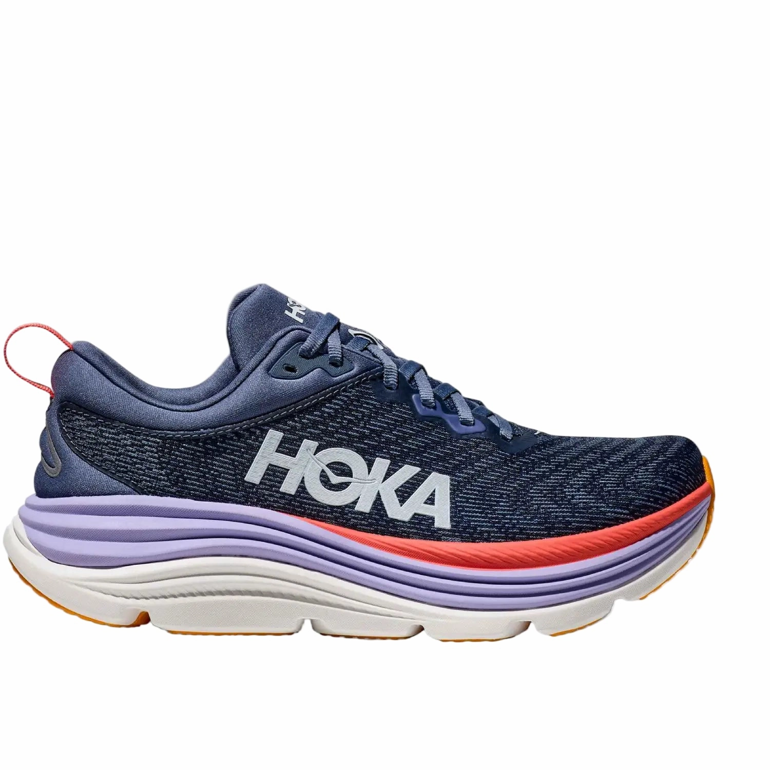 Dryjoy Casual Golf Shoes Hoka Gaviota 5 Women Cushioned Runing Shoes, Anchor/Grapefruit