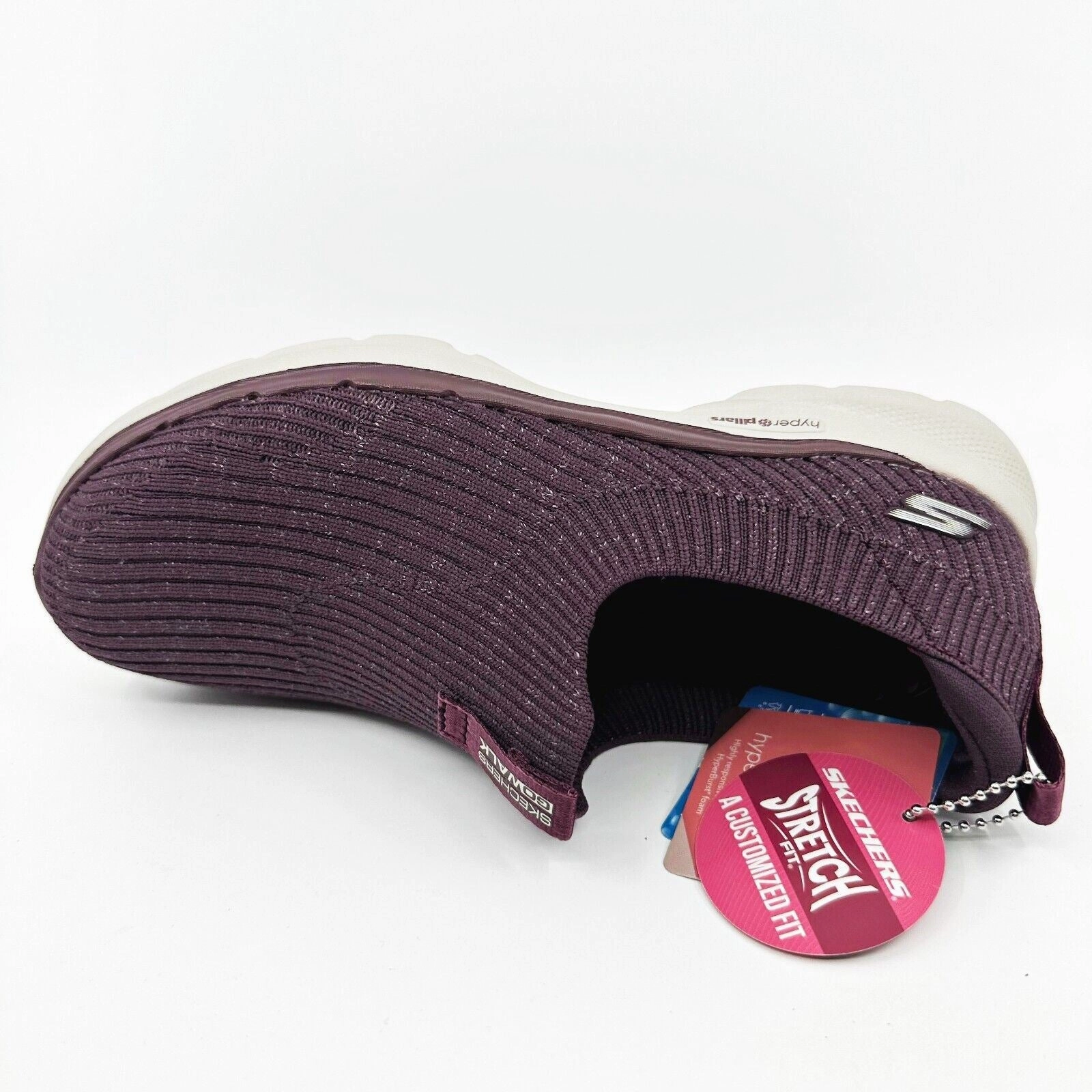 Best Dress Skechers Go Walk 6 Ocean Crystal Burgundy Womens Size 5 Comfort Shoes
