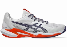 ASICS Solution Speed FF 3 Clay White Greyish Purple Asics Gel Resolution 8 Tennis Shoe