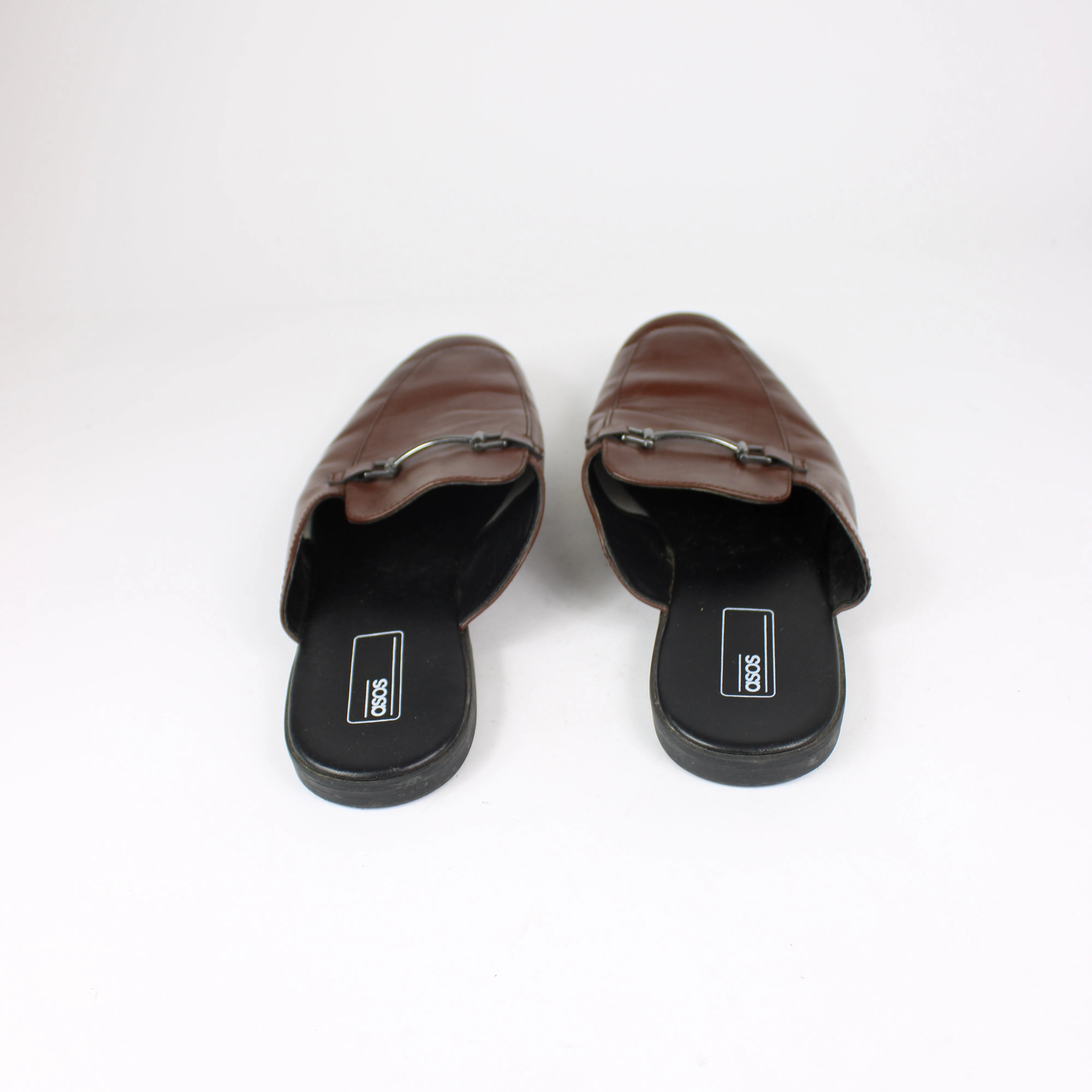 Asos Brown Faux Leather Slip Ons Slip On Work Shoes Composite Toe