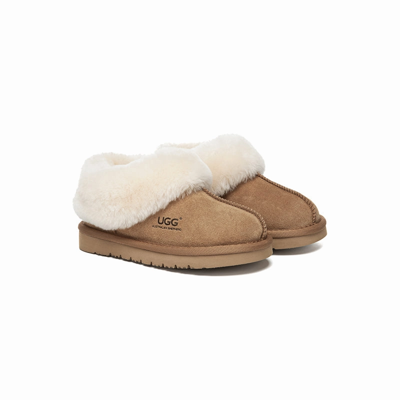 AUSTRALIAN SHEPHERD UGG Slippers Kids Sheepskin Wool Ankle Homey Tote Slide Pro