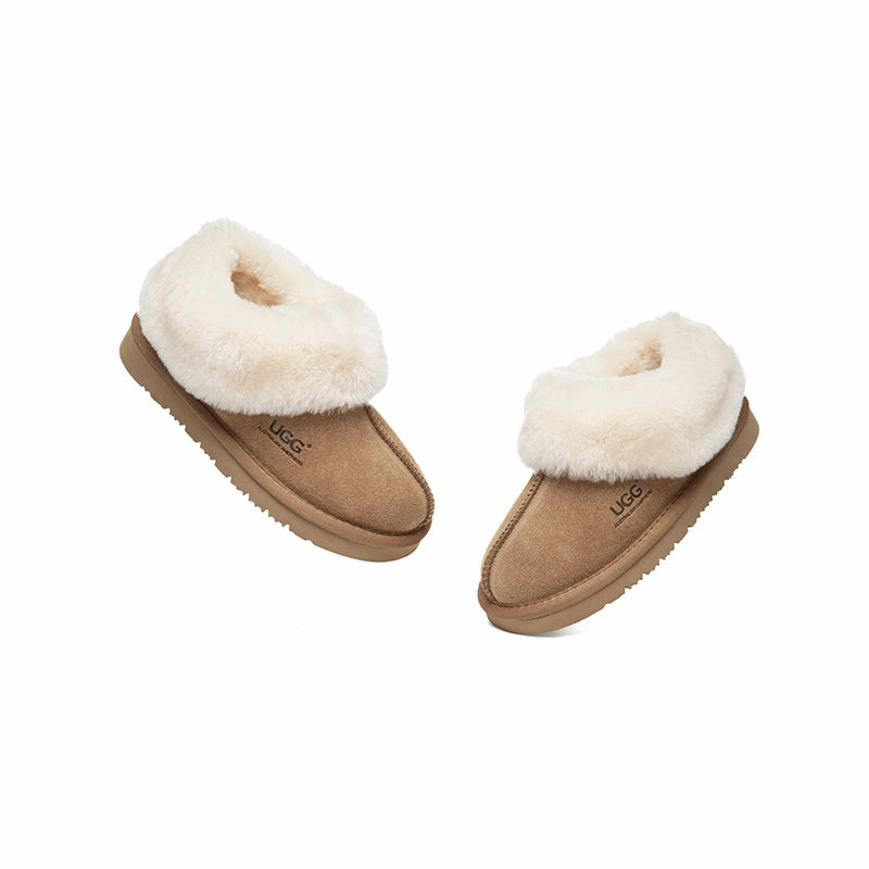 AUSTRALIAN SHEPHERD UGG Slippers Kids Sheepskin Wool Ankle Homey Lounge Slippers