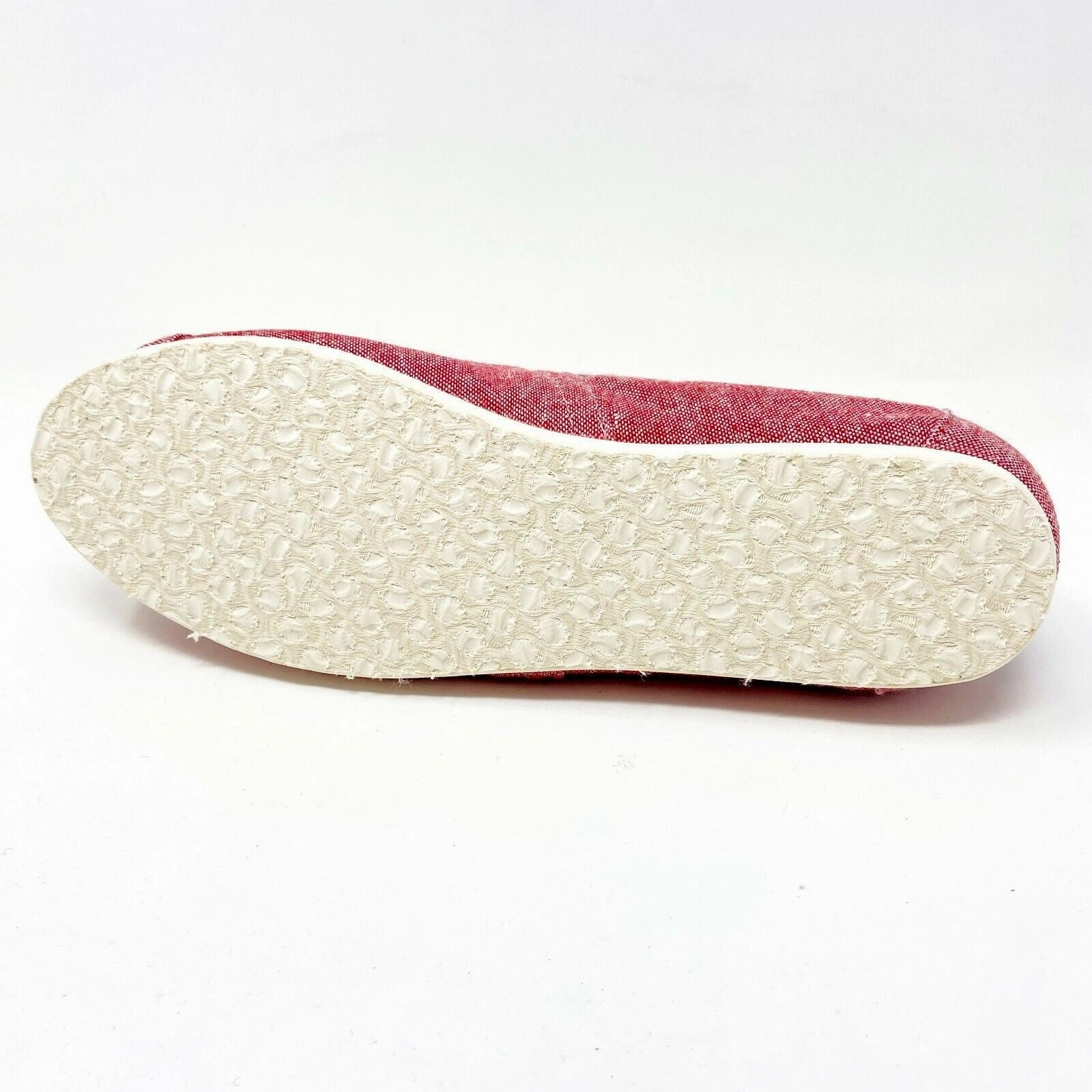 Toms Classics Red Chambray Trim Womens Slip On Casual Canvas Flat Shoes Shoes For Toddlers With Flat Feet