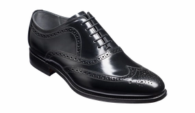 Open Back Casual Shoes Barker Hampstead Classic Oxford brogue - Hi Shine Black