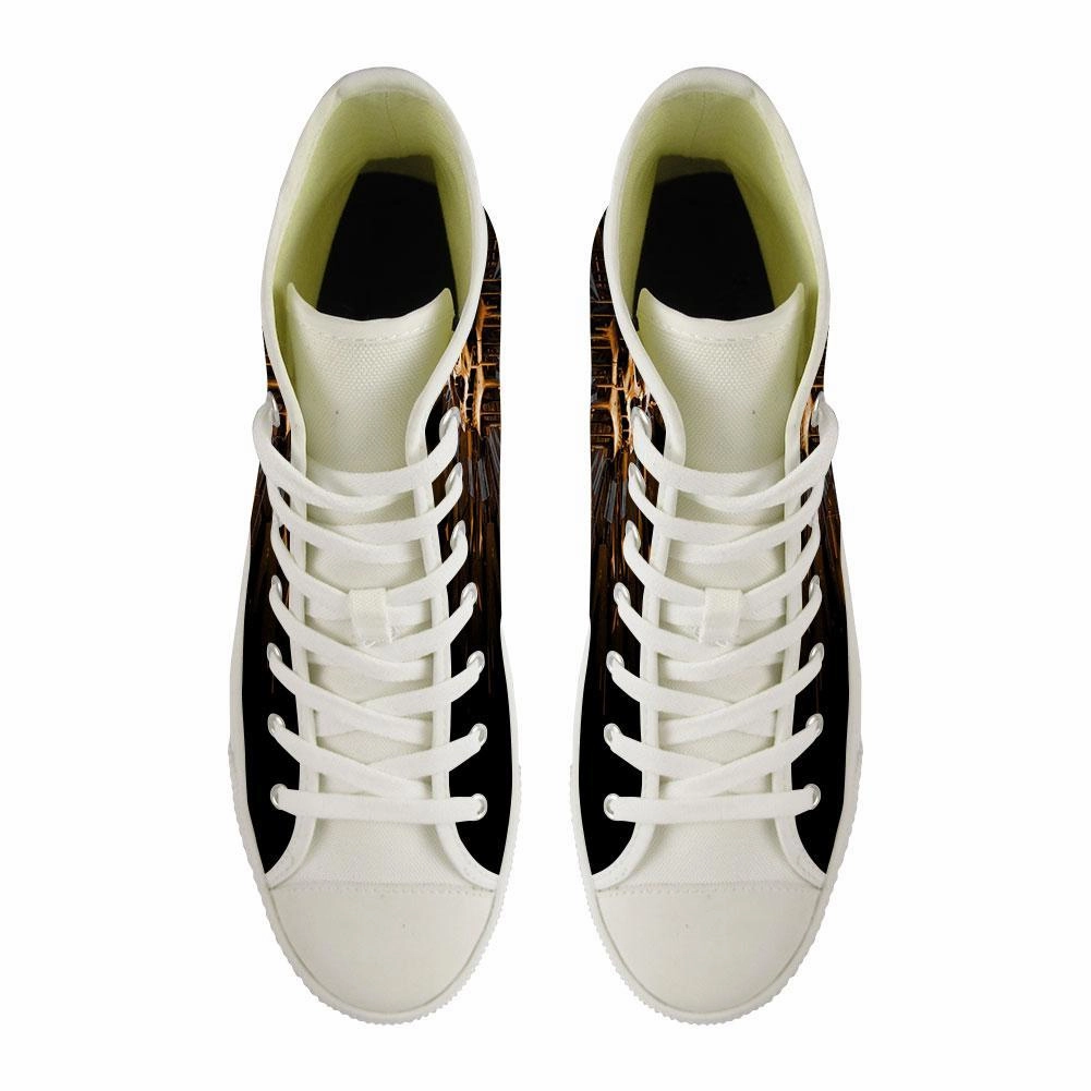 High Heel Tennis Shoes Wedge Beautiful Skull Shoes NBD