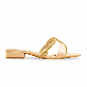 Lv Slides Beige Formal Slipper For Women FRS007