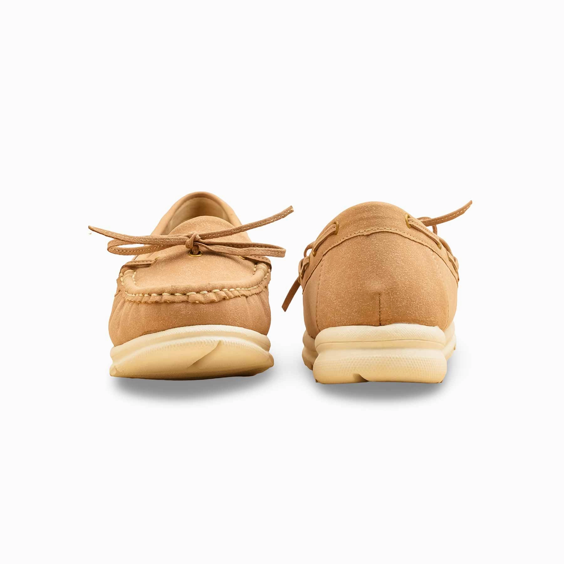 Beige Women Moccasin WN4486 Wide Width Casual Country Bar Shoes