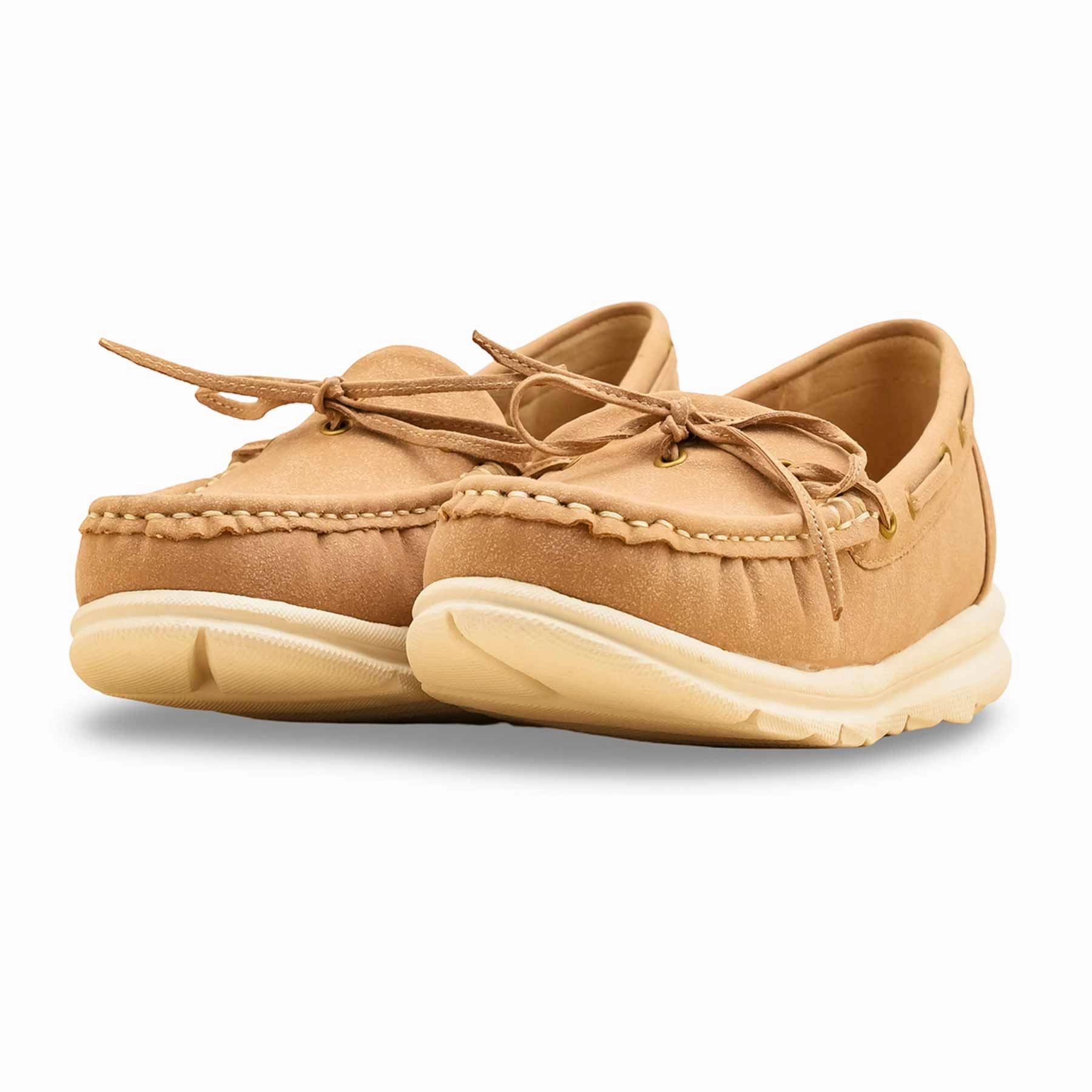 Beige Women Moccasin WN4486 Casual Off Shoes
