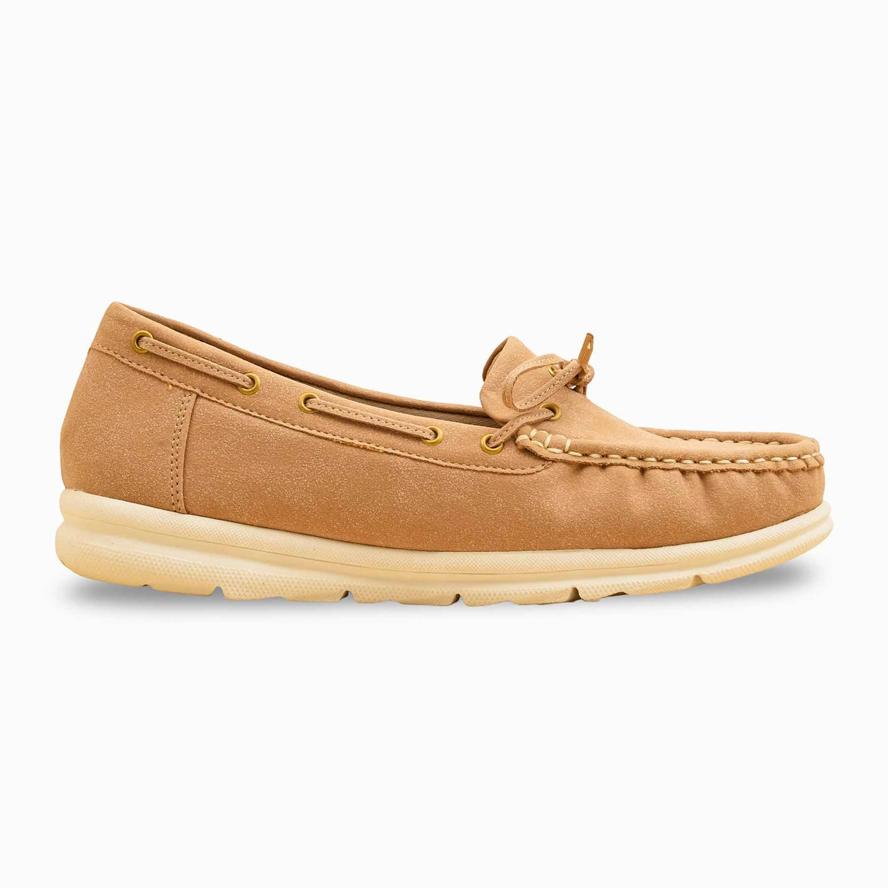 Beige Women Moccasin WN4486 Athletic Casual Shoes