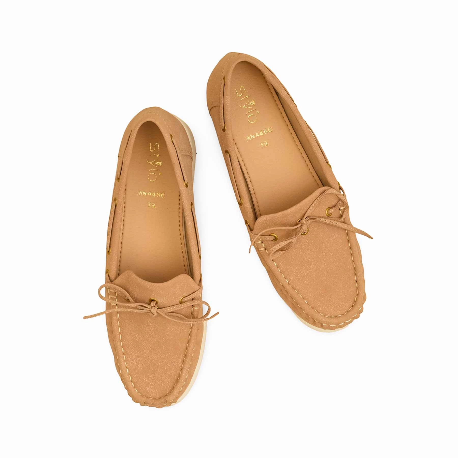 Eureka Slip-on Casual Shoes Beige Women Moccasin WN4486