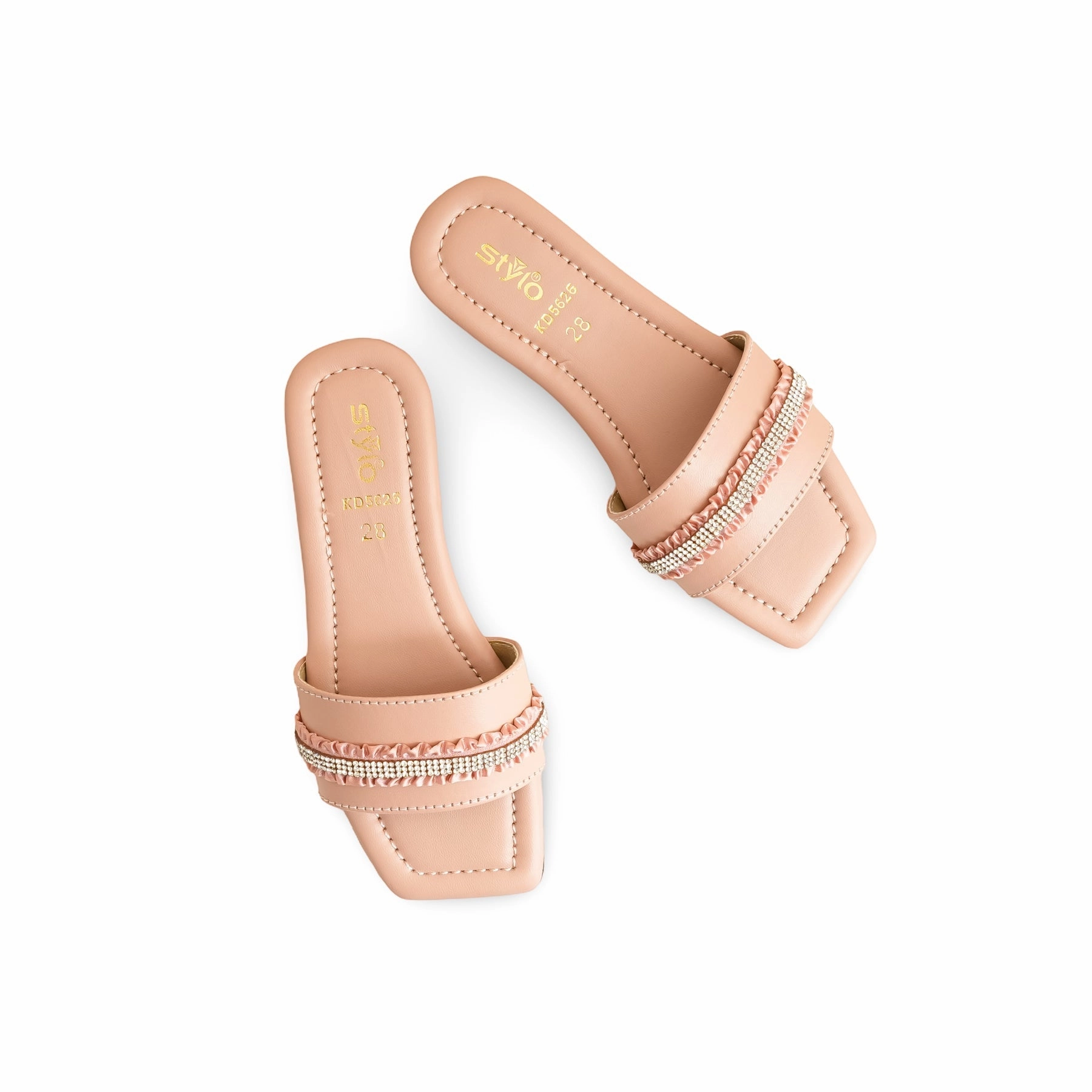 Fluffly Slippers Sandals Girls Peach Fancy Slipper KD5626