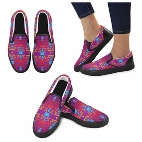 Slip On Slip On Work Boots Slip Ons Slip On Big Pattern Fire Colors and Sky Moon Shadow Men's Unusual Slip-on Canvas Shoes