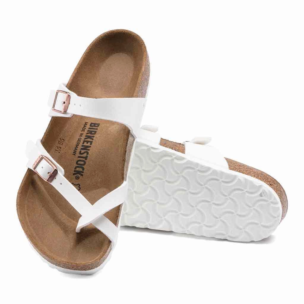 Good Walking Shoes Birkenstock Mayari Sandal for Women - White Vegan