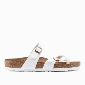Birkenstock Mayari Sandal for Women - White Vegan Flat Shoes Office Work