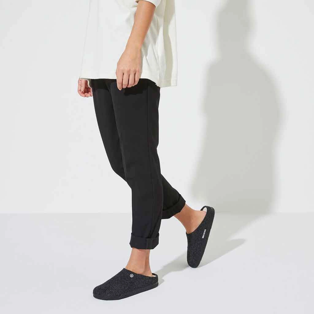 Flat Design Shoes Birkenstock Wool Felt Zermatt for Women - Anthracite