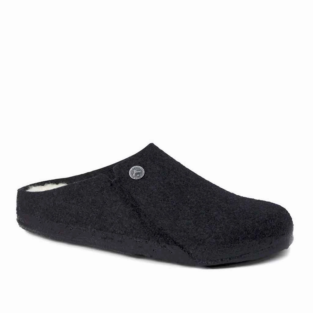 Birkenstock Wool Felt Zermatt for Women - Anthracite Snake Flat Shoes