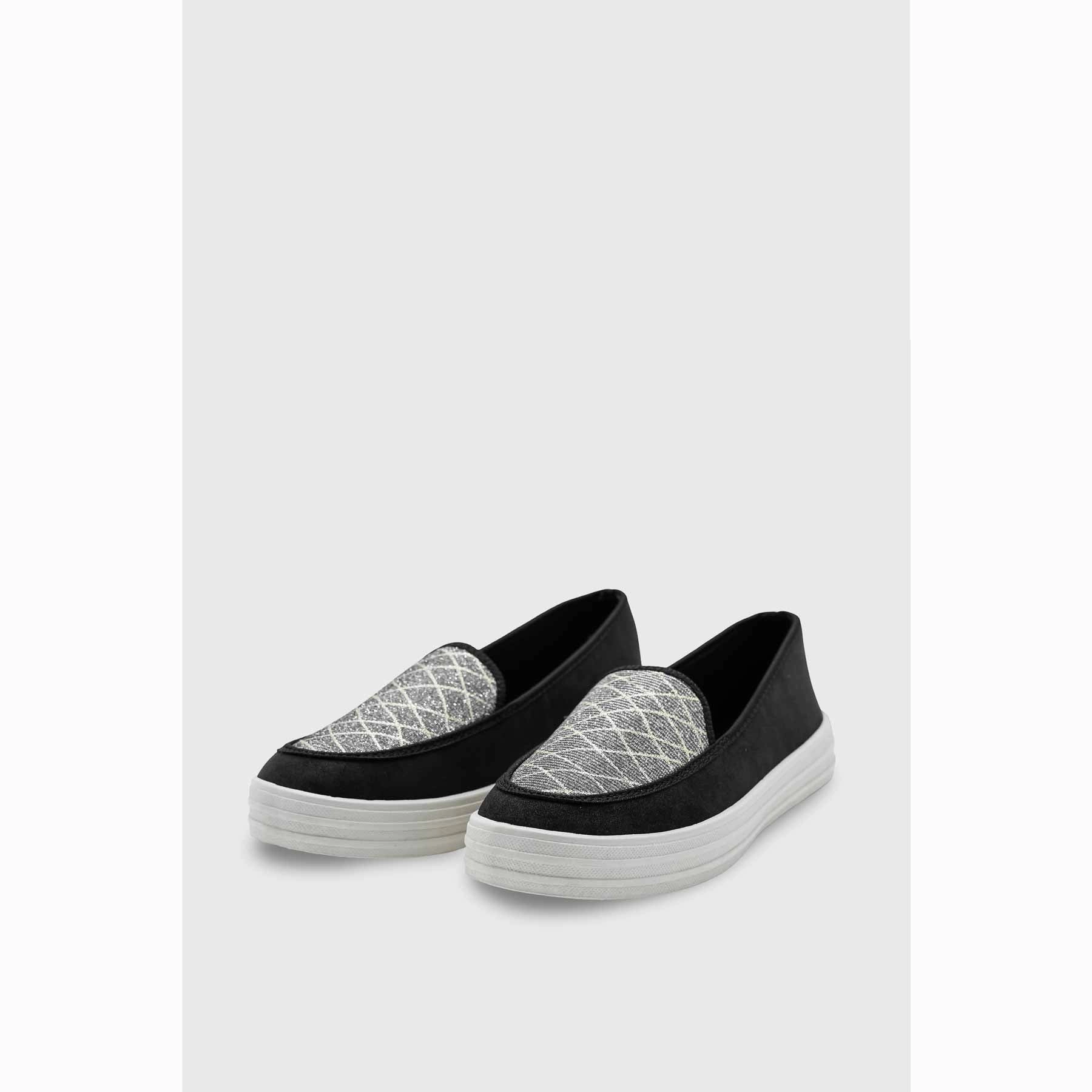 Comfy Slip On Sneakers Black Canvas Slip Ons WN6197