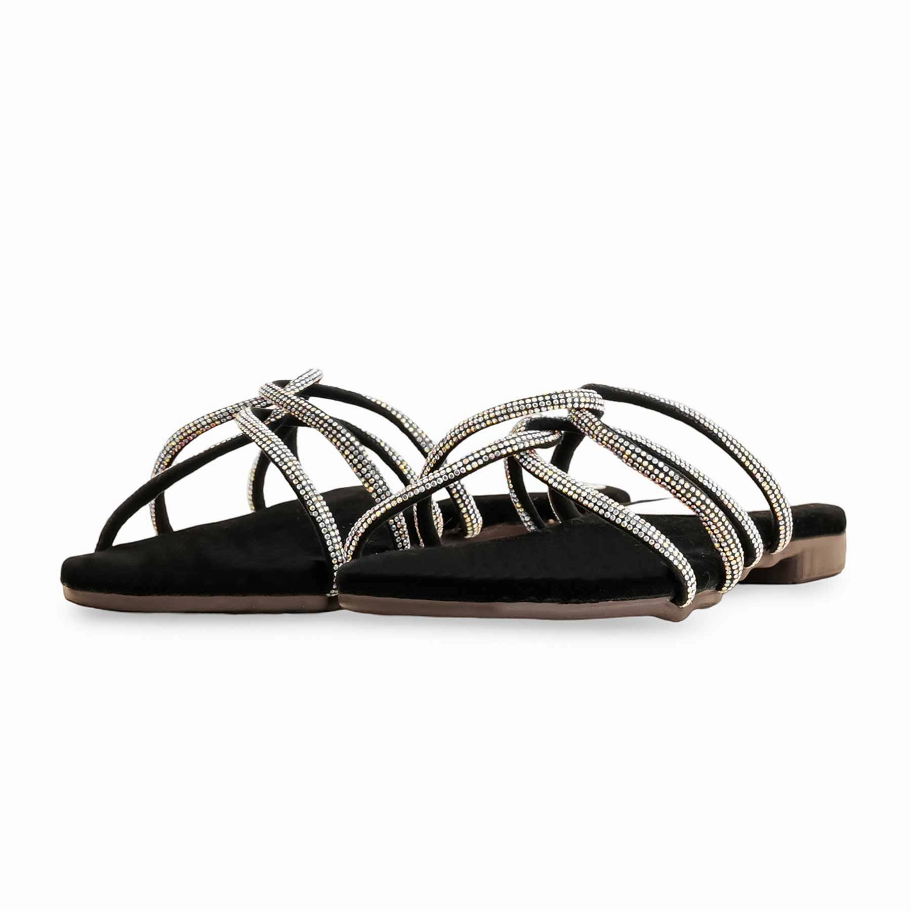 Black Casual Slipper For Ladies CL1972 Puffy Shoes Slippers