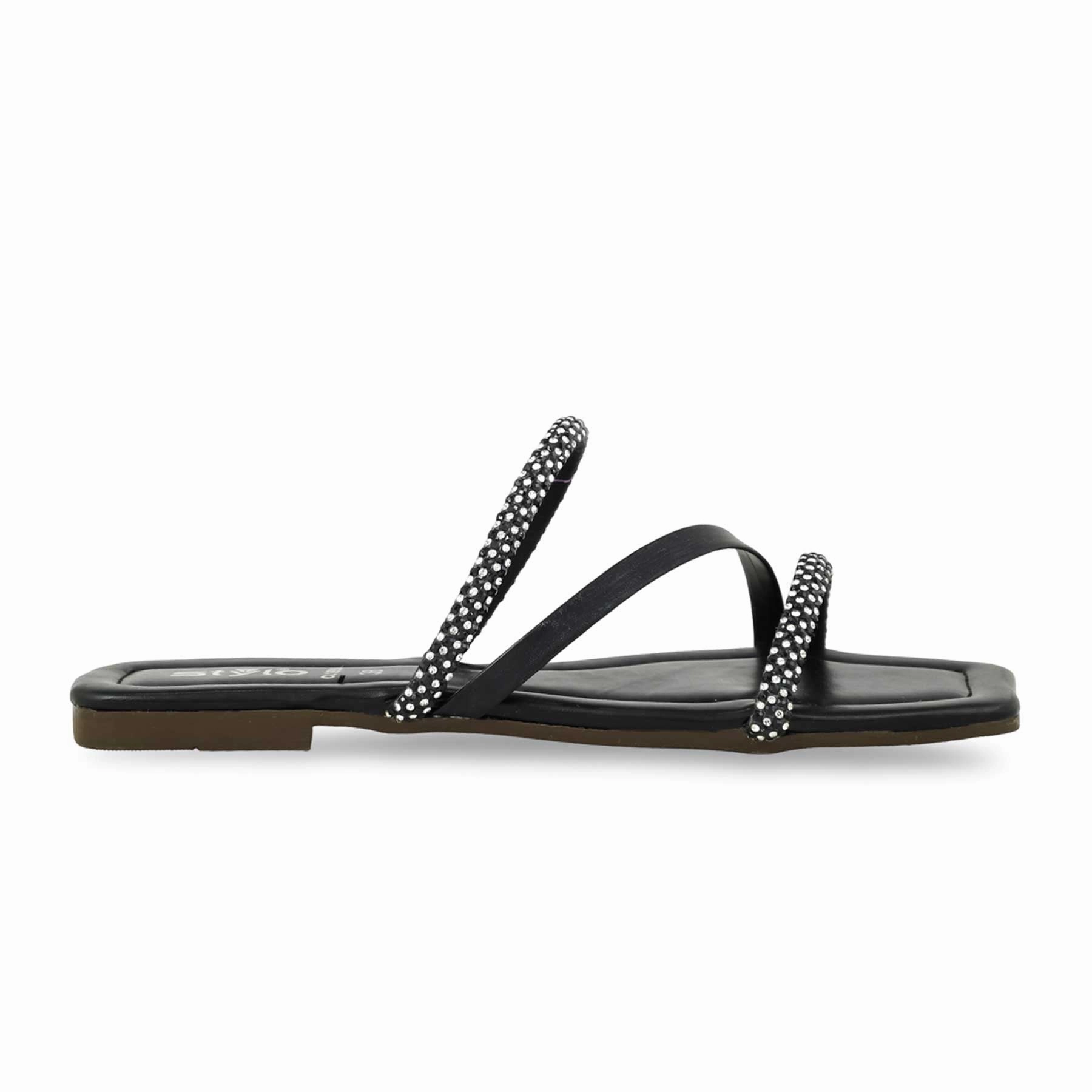 Black Casual Slipper For Women CL1890 Shoes For Running And Casual Wear