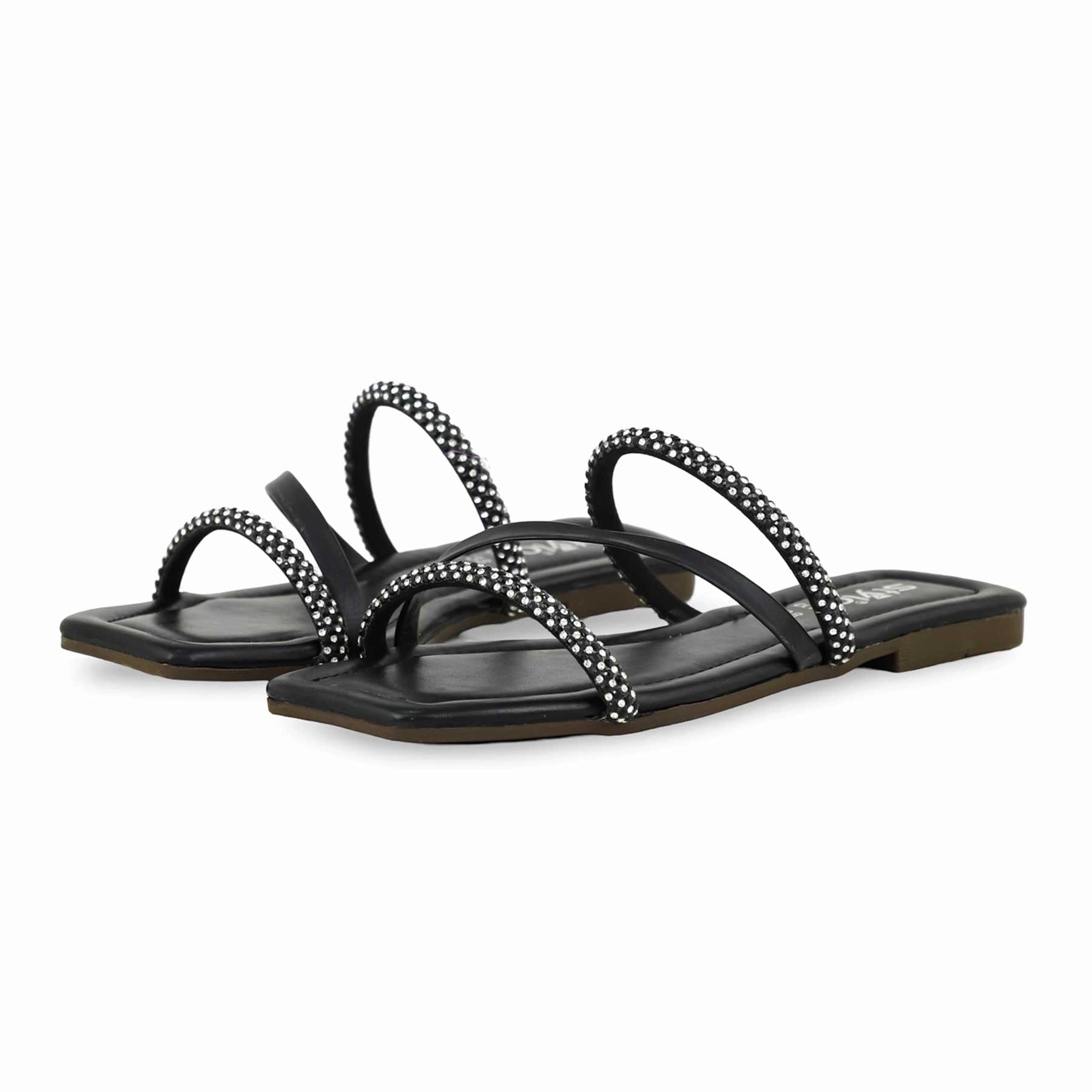 Black Casual Slipper For Women CL1890 Business Casual Shoes To Wear With Jeans