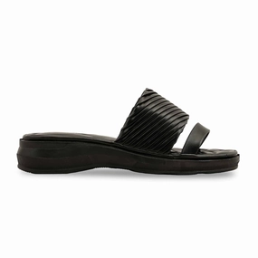 Black Casual Softy For Women CL5474 Flat Ankle Sandals