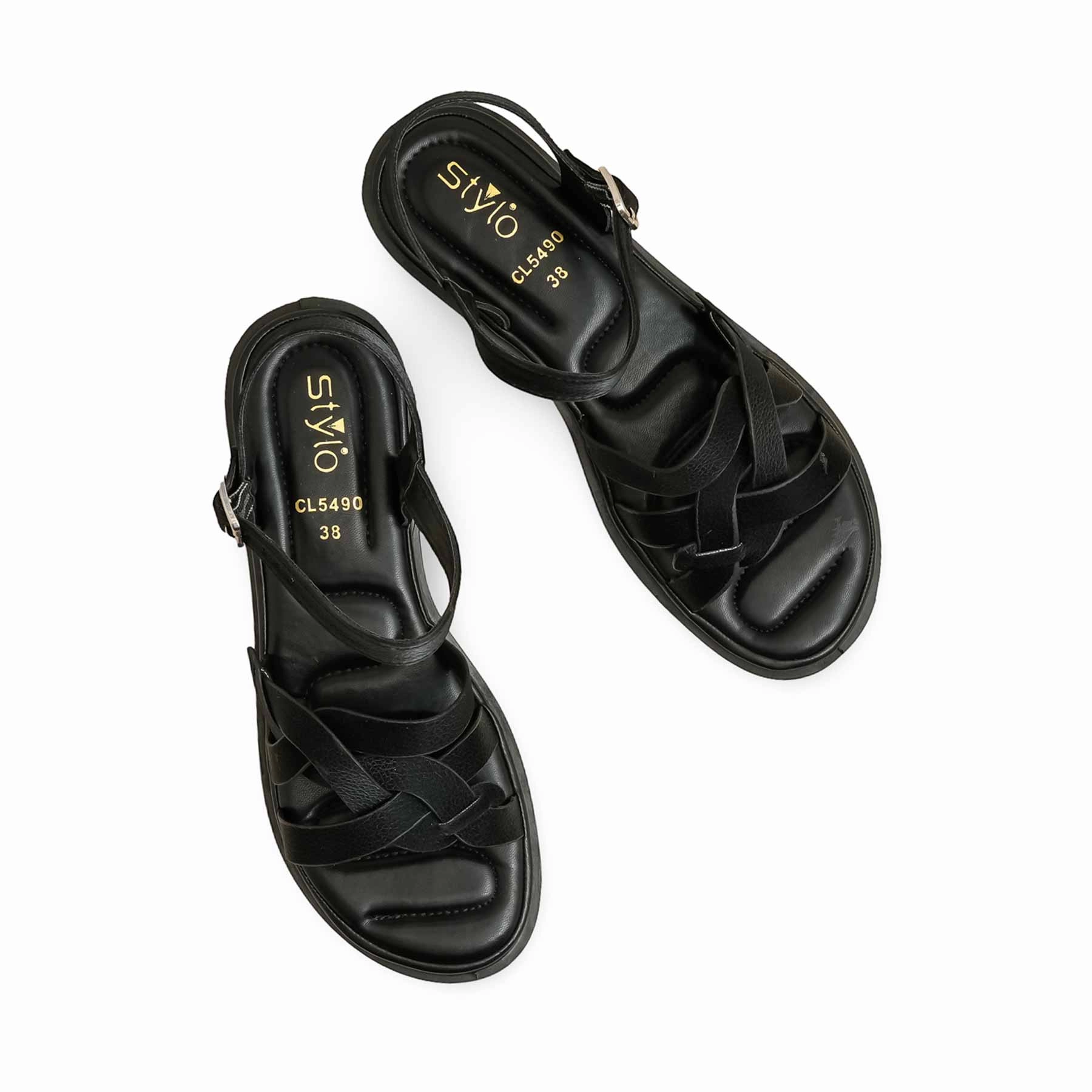 Cheetah Flat Shoes Black Casual Softy For Women CL5490