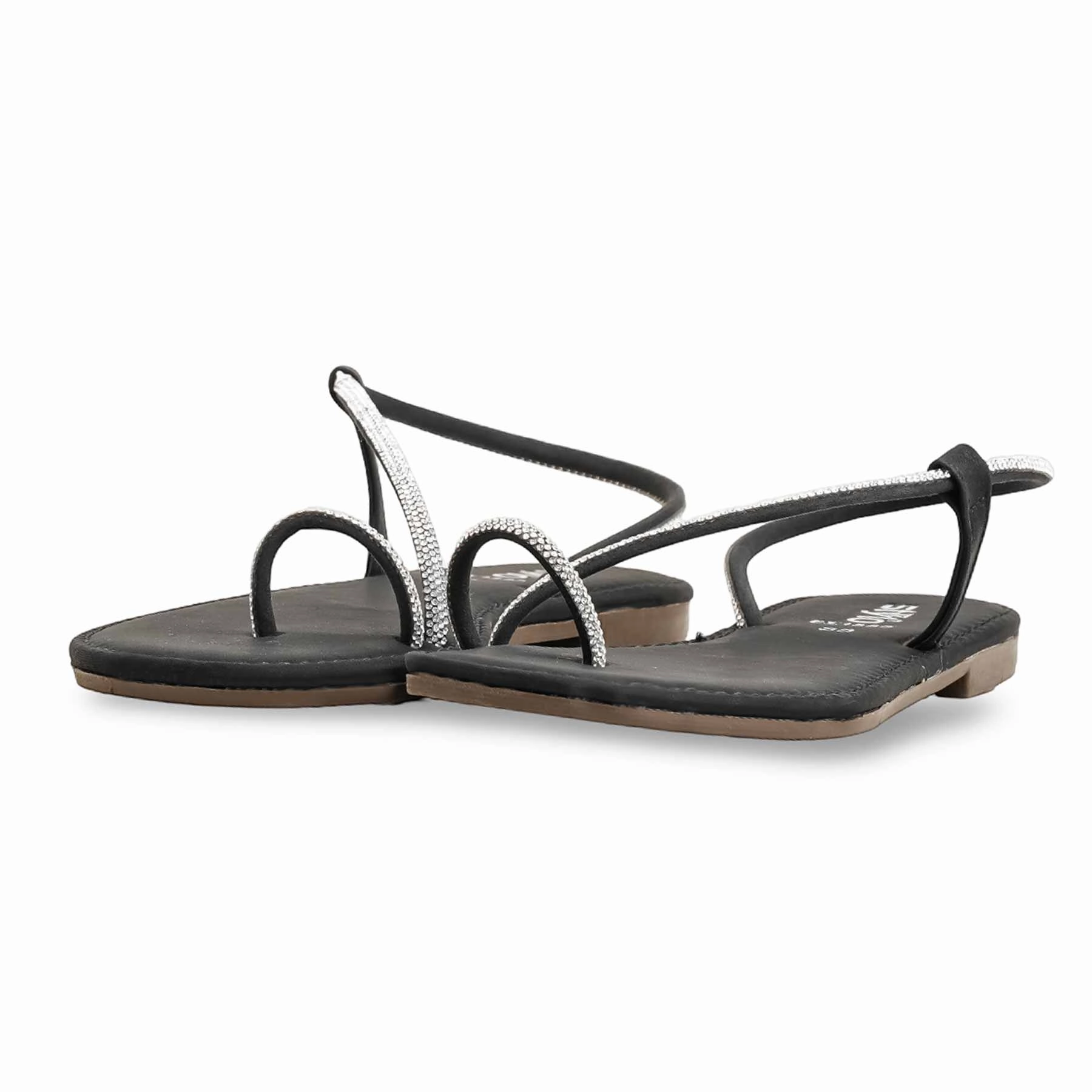 Glitter Shoes Flats Black Casual Women Chappal CL1880