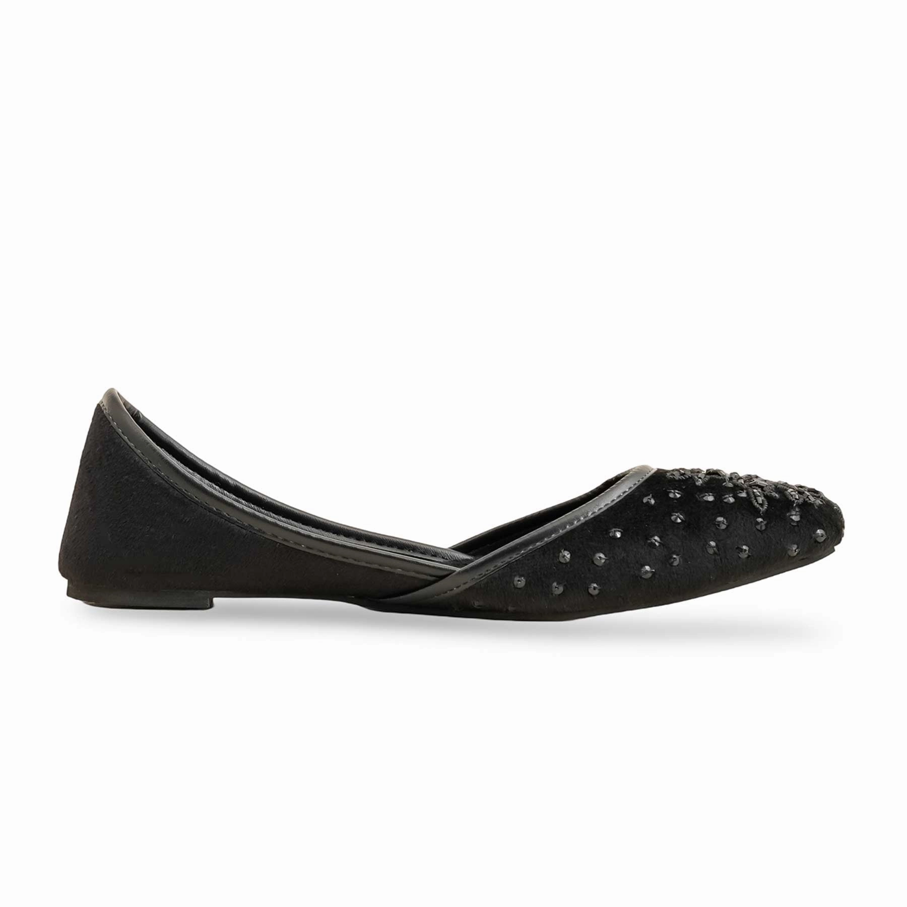 Black Fancy Khusa For Women EC8549 Shoes Ballerina Flats